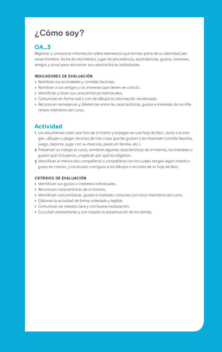 Ejemplo Evaluación Programas - OA03 - ¿Cómo soy? Ejemplo Evaluación Programas - OA03 - ¿Cómo soy?
