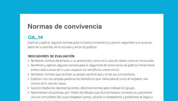 Ejemplo Evaluación Programas - OA14 - Normas de convivencia 2 Ejemplo Evaluación Programas - OA14 - Normas de convivencia 2