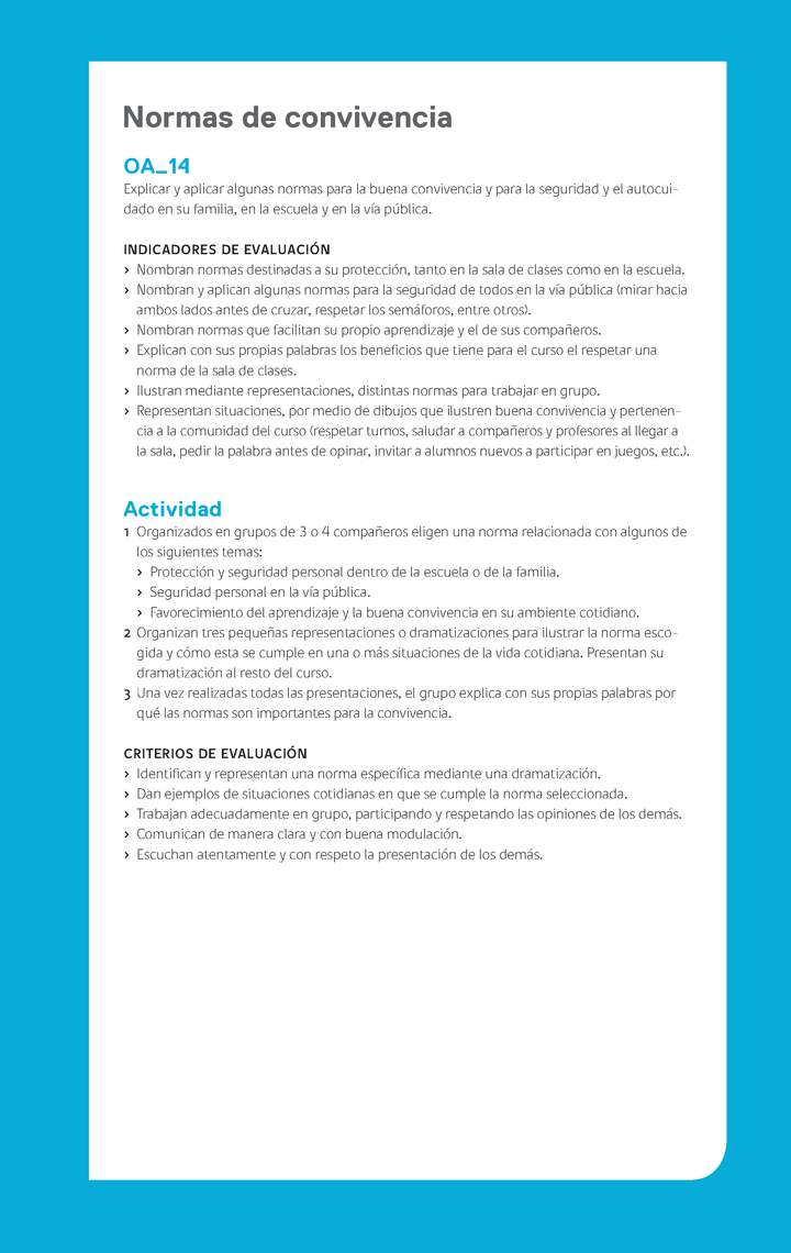 Ejemplo Evaluación Programas - OA14 - Normas de convivencia 2 Ejemplo Evaluación Programas - OA14 - Normas de convivencia 2