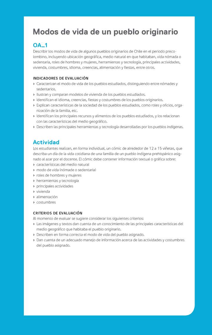 Ejemplo Evaluación Programas - OA01 - Modos de vida de un pueblo originario Ejemplo Evaluación Programas - OA01 - Modos de vida de un pueblo originario