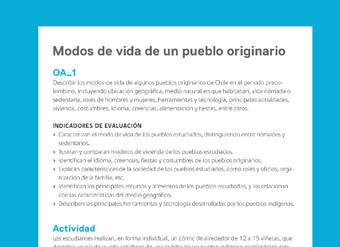 Ejemplo Evaluación Programas - OA01 - Modos de vida de un pueblo originario Ejemplo Evaluación Programas - OA01 - Modos de vida de un pueblo originario