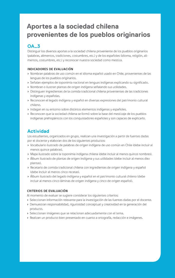 Ejemplo Evaluación Programas - OA03 - Aportes a la sociedad chilena provenientes de los pueblos originarios Ejemplo Evaluación Programas - OA03 - Aportes a la sociedad chilena provenientes de los pueblos originarios