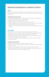 Ejemplo Evaluación Programas - OA04 - Aportes extranjeros a nuestra cultura Ejemplo Evaluación Programas - OA04 - Aportes extranjeros a nuestra cultura