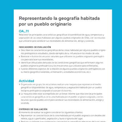 Ejemplo Evaluación Programas - OA11 - Representando la geografía habitada por un pueblo originario Ejemplo Evaluación Programas - OA11 - Representando la geografía habitada por un pueblo originario