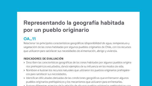 Ejemplo Evaluación Programas - OA11 - Representando la geografía habitada por un pueblo originario Ejemplo Evaluación Programas - OA11 - Representando la geografía habitada por un pueblo originario