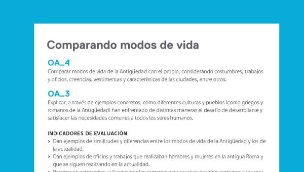 Ejemplo Evaluación Programas - OA03 - OA04 - Comparando modos de vida Ejemplo Evaluación Programas - OA03 - OA04 - Comparando modos de vida