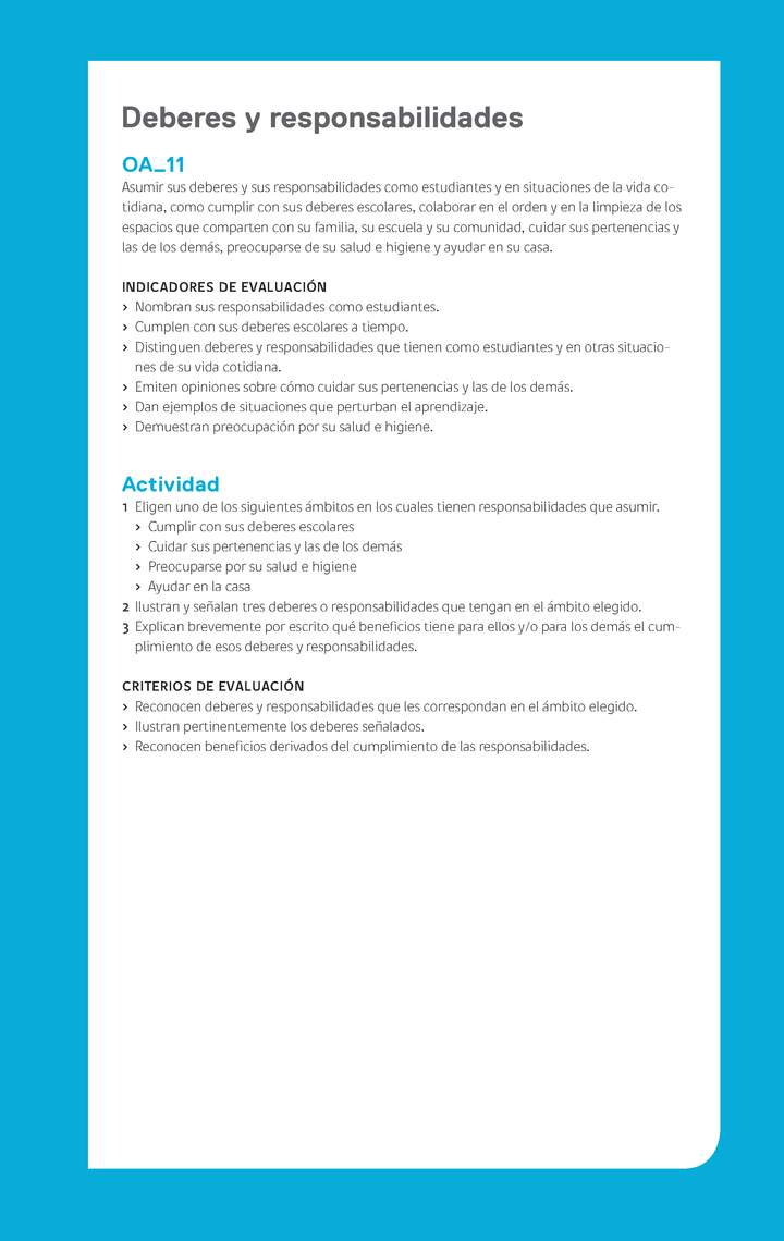 Ejemplo Evaluación Programas - OA11 - Deberes y responsabilidades Ejemplo Evaluación Programas - OA11 - Deberes y responsabilidades