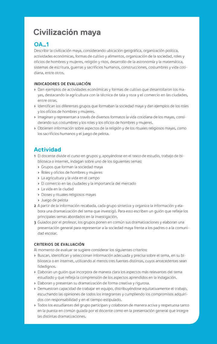 Ejemplo Evaluación Programas - OA01 - Civilización maya