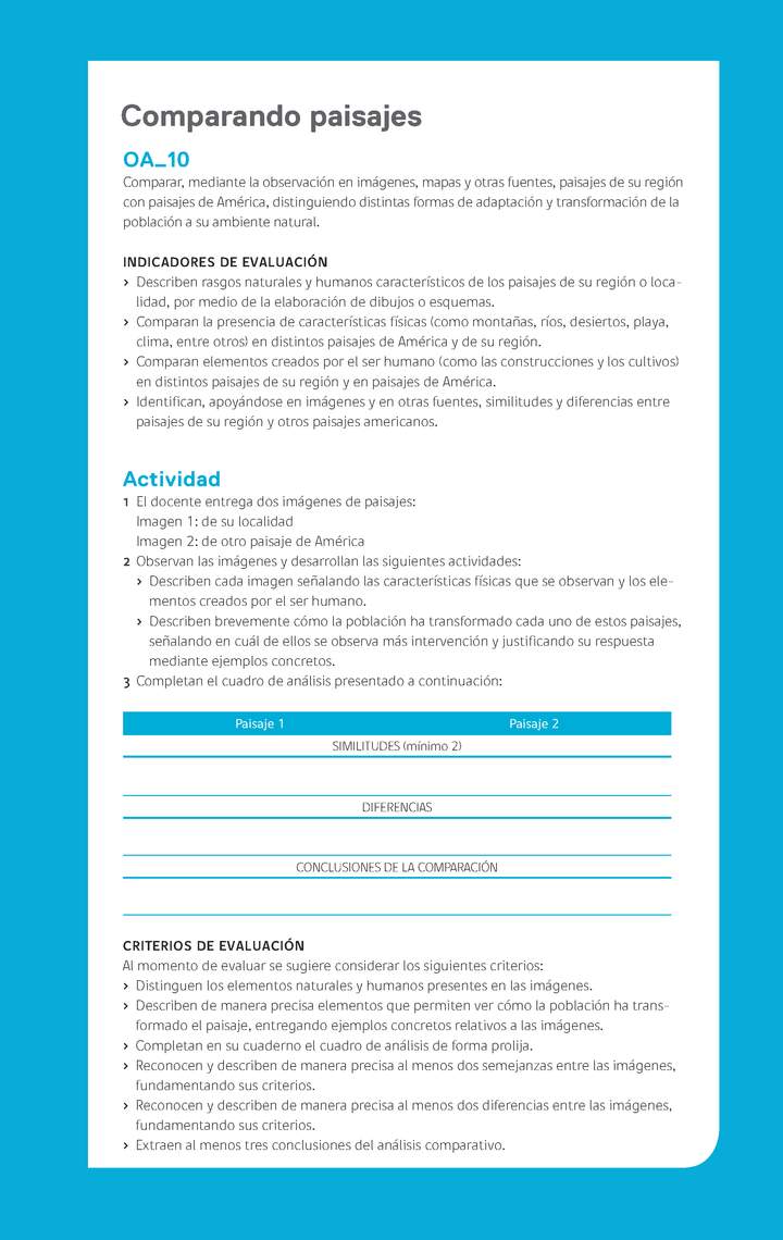 Evaluación Programa HI04 - OA10: Comparando paisajes Evaluación Programa HI04 - OA10: Comparando paisajes