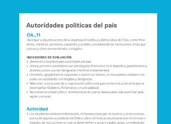 Ejemplo Evaluación Programas - OA11 - Autoridades políticas del país Ejemplo Evaluación Programas - OA11 - Autoridades políticas del país