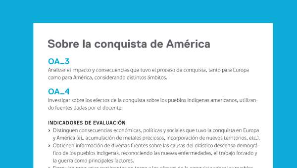 Ejemplo Evaluación Programas - OA03 - OA04 - Sobre la conquista de América Ejemplo Evaluación Programas - OA03 - OA04 - Sobre la conquista de América