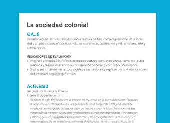 Ejemplo Evaluación Programas - OA05 - La sociedad colonial Ejemplo Evaluación Programas - OA05 - La sociedad colonial