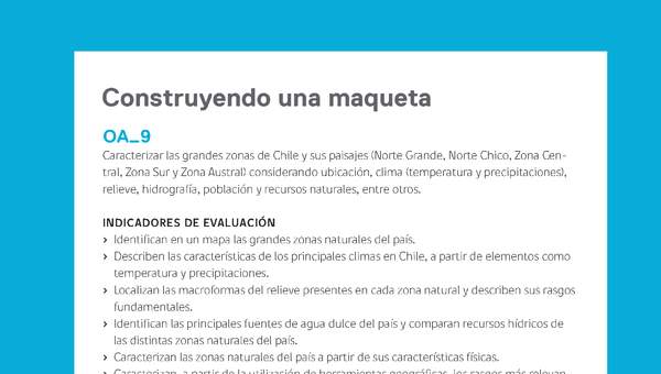 Ejemplo Evaluación Programas - OA09 - Construyendo una maqueta Ejemplo Evaluación Programas - OA09 - Construyendo una maqueta