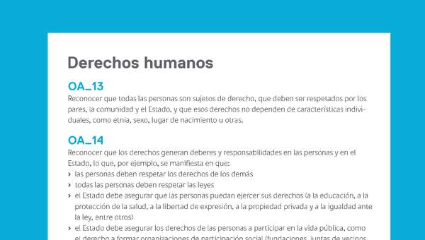 Ejemplo Evaluación Programas - OA13 - OA14 - Derechos humanos Ejemplo Evaluación Programas - OA13 - OA14 - Derechos humanos