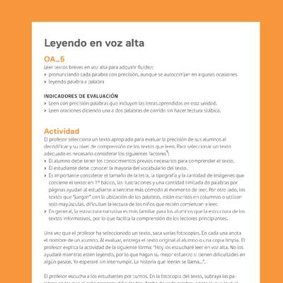 Ejemplo Evaluación Programas - OA05 - Leyendo en voz alta Ejemplo Evaluación Programas - OA05 - Leyendo en voz alta