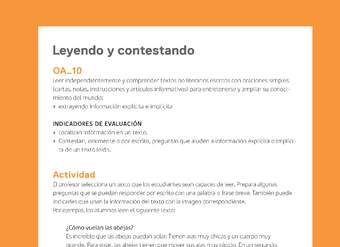 Ejemplo Evaluación Programas - OA10 - Leyendo y contestando Ejemplo Evaluación Programas - OA10 - Leyendo y contestando