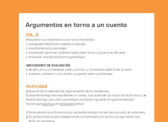 Ejemplo Evaluación Programas - OA04 - Argumentos en torno a un cuento Ejemplo Evaluación Programas - OA04 - Argumentos en torno a un cuento