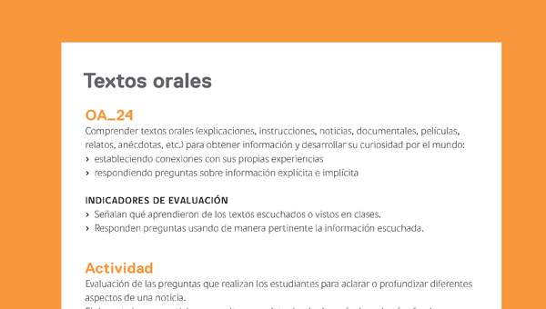 Ejemplo Evaluación Programas - OA24 - Textos orales Ejemplo Evaluación Programas - OA24 - Textos orales