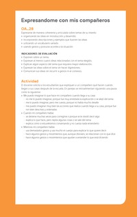 Ejemplo Evaluación Programas - OA28 - Expresandome con mis compañeros Ejemplo Evaluación Programas - OA28 - Expresandome con mis compañeros