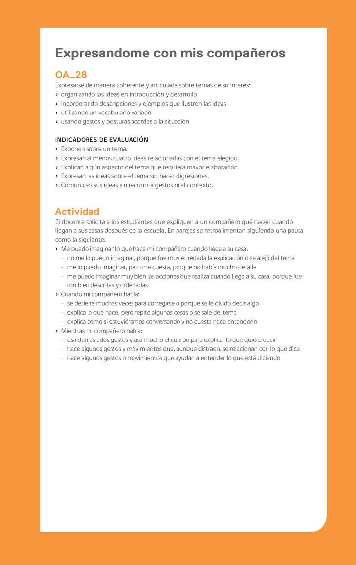 Ejemplo Evaluación Programas - OA28 - Expresandome con mis compañeros Ejemplo Evaluación Programas - OA28 - Expresandome con mis compañeros