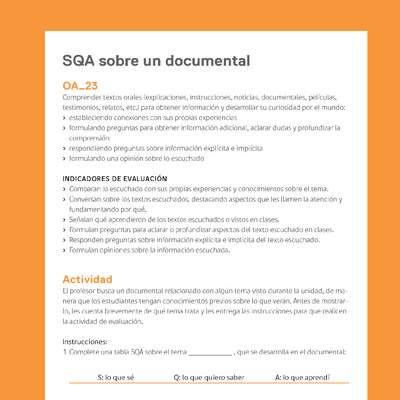 Ejemplo Evaluación Programas - OA23 - SQA sobre un documental Ejemplo Evaluación Programas - OA23 - SQA sobre un documental