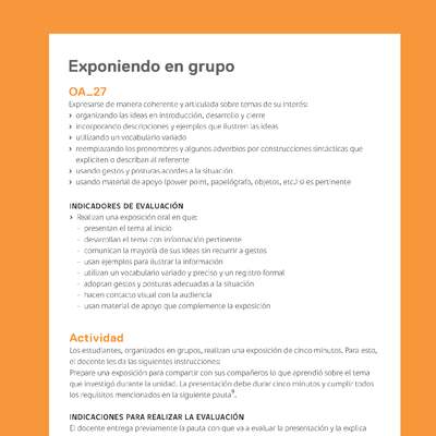 Ejemplo Evaluación Programas - OA27 - Exponiendo en grupo Ejemplo Evaluación Programas - OA27 - Exponiendo en grupo