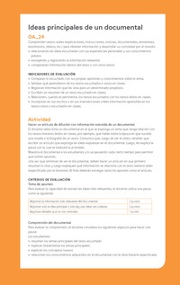 Ejemplo Evaluación Programas - OA24 - Ideas principales de un documental Ejemplo Evaluación Programas - OA24 - Ideas principales de un documental