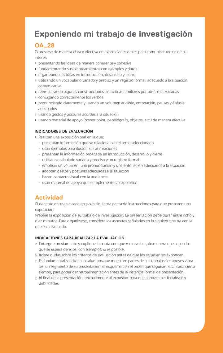 Ejemplo Evaluación Programas - OA28 - Exponiendo mi trabajo de investigación Ejemplo Evaluación Programas - OA28 - Exponiendo mi trabajo de investigación