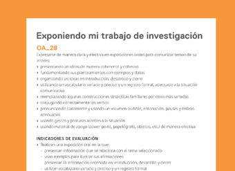 Ejemplo Evaluación Programas - OA28 - Exponiendo mi trabajo de investigación Ejemplo Evaluación Programas - OA28 - Exponiendo mi trabajo de investigación
