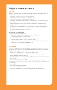 Ejemplo Evaluación Programas - OA28 - Preparando un texto oral Ejemplo Evaluación Programas - OA28 - Preparando un texto oral