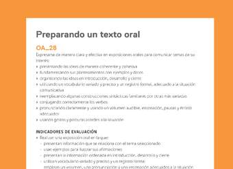 Ejemplo Evaluación Programas - OA28 - Preparando un texto oral Ejemplo Evaluación Programas - OA28 - Preparando un texto oral