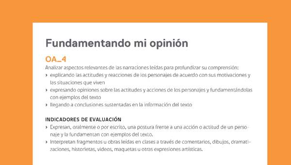 Ejemplo Evaluación Programas - OA04 - Fundamentando mi opinión Ejemplo Evaluación Programas - OA04 - Fundamentando mi opinión