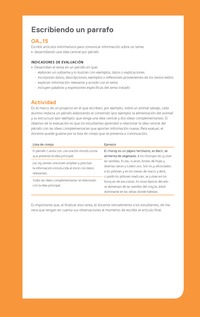 Ejemplo Evaluación Programas - OA15 - Escribiendo un parrafo Ejemplo Evaluación Programas - OA15 - Escribiendo un parrafo