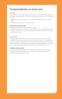 Ejemplo Evaluación Programas - OA24 - Comprendiendo un texto oral Ejemplo Evaluación Programas - OA24 - Comprendiendo un texto oral