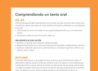 Ejemplo Evaluación Programas - OA24 - Comprendiendo un texto oral Ejemplo Evaluación Programas - OA24 - Comprendiendo un texto oral