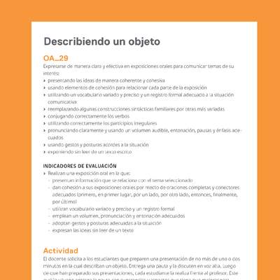 Ejemplo Evaluación Programas - OA29 - Describiendo un objeto Ejemplo Evaluación Programas - OA29 - Describiendo un objeto