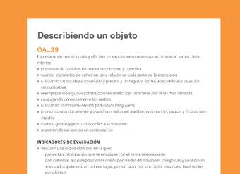 Ejemplo Evaluación Programas - OA29 - Describiendo un objeto Ejemplo Evaluación Programas - OA29 - Describiendo un objeto