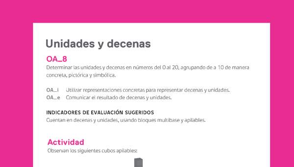 Ejemplo Evaluación Programas - OA08 - Unidades y decenas Ejemplo Evaluación Programas - OA08 - Unidades y decenas