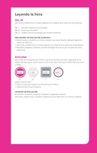 Ejemplo Evaluación Programas - OA18 - Leyendo la hora Ejemplo Evaluación Programas - OA18 - Leyendo la hora
