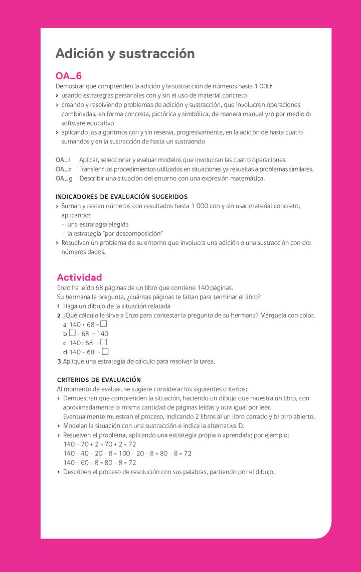 Evaluación Programas - MA03 OA06 - U1 - Adición y sustracción Evaluación Programas - MA03 OA06 - U1 - Adición y sustracción