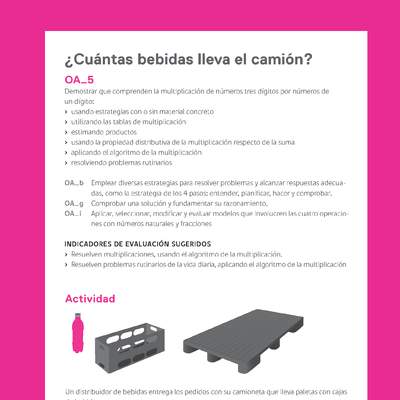 Evaluación Programas - MA04 OA05 - U1 - ¿Cuántas bebidas lleva el camión? Evaluación Programas - MA04 OA05 - U1 - ¿Cuántas bebidas lleva el camión?