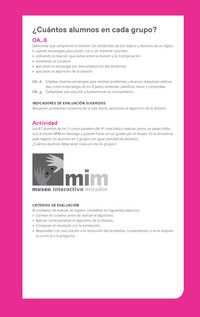 Evaluación Programas - MA04 OA06 - U1 - ¿Cuántos alumnos en cada grupo? Evaluación Programas - MA04 OA06 - U1 - ¿Cuántos alumnos en cada grupo?