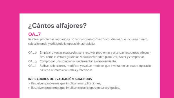 Evaluación Programas - MA04 OA07 - U1 - ¿Cuántos alfajores? Evaluación Programas - MA04 OA07 - U1 - ¿Cuántos alfajores?
