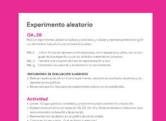 Evaluación Programas - MA04 OA26 - U4 - Experimento aleatorio Evaluación Programas - MA04 OA26 - U4 - Experimento aleatorio