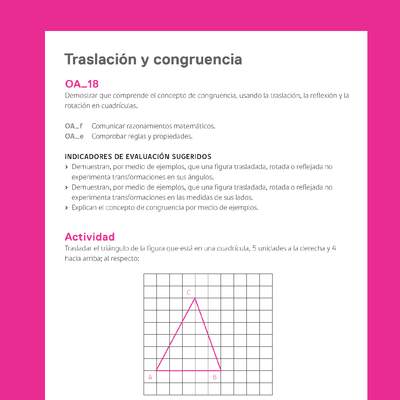 Evaluación Programas - MA05 OA18 - U2 - Traslación y congruencia Evaluación Programas - MA05 OA18 - U2 - Traslación y congruencia