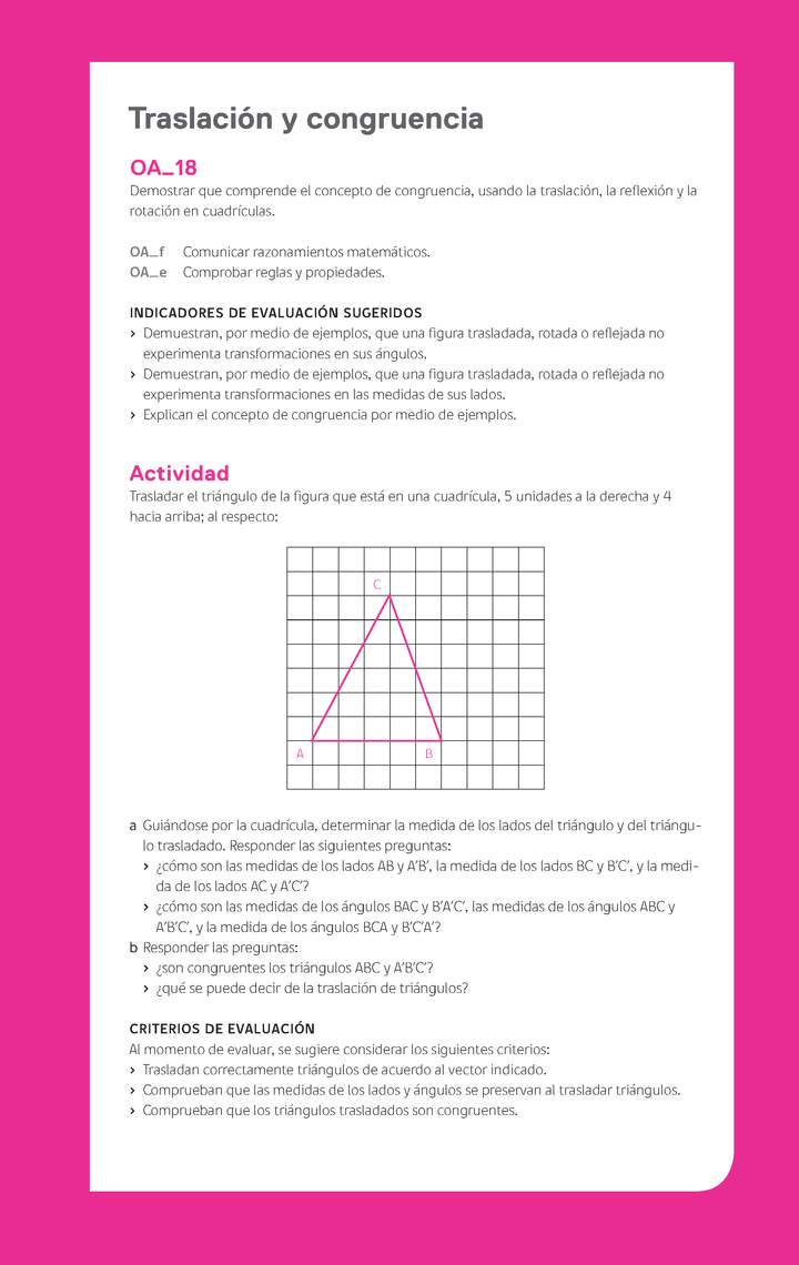 Evaluación Programas - MA05 OA18 - U2 - Traslación y congruencia Evaluación Programas - MA05 OA18 - U2 - Traslación y congruencia