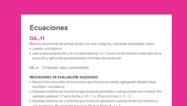 Evaluación Programas - MA06 OA11 - U2 - Ecuaciones Evaluación Programas - MA06 OA11 - U2 - Ecuaciones