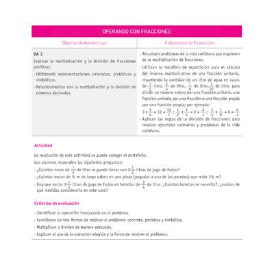 Evaluación Programas - MA07 OA03 - U1 - OPERANDO CON FRACCIONES Evaluación Programas - MA07 OA03 - U1 - OPERANDO CON FRACCIONES