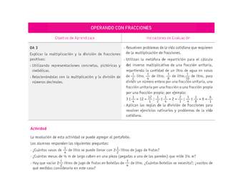 Evaluación Programas - MA07 OA03 - U1 - OPERANDO CON FRACCIONES Evaluación Programas - MA07 OA03 - U1 - OPERANDO CON FRACCIONES