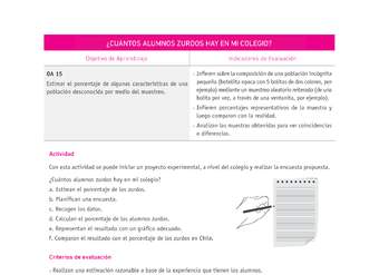Evaluación Programas - MA07 OA15 - U4 - ¿CUÁNTOS ALUMNOS ZURDOS HAY EN MI COLEGIO? Evaluación Programas - MA07 OA15 - U4 - ¿CUÁNTOS ALUMNOS ZURDOS HAY EN MI COLEGIO?